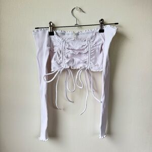 White long sleeve crop top, Junie clothing size XS